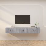 Dulapuri TV montate pe perete, 3 buc., gri sonoma, 80x34,5x40cm GartenMobel Dekor
