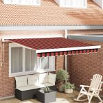 Obloon retractabil manual portocalie și maro 300 x 250 cm GartenMobel Dekor