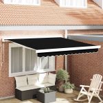 Obraz de soare retractabil manual, Negru, 300 x 250 cm GartenMobel Dekor