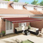 Markiză Automată Retractabilă Portocalie și Maro 500x300 cm GartenMobel Dekor