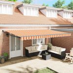 Pergola retractabilă automatischă , crem și portocalie, 500x300 cm GartenMobel Dekor