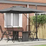 Parasol cantilever Roma Antracit 286x285x265 cm, din aluminiu GartenMobel Dekor