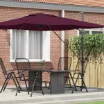 Parasol cantilever Roma Roșu Bordeaux 286x285x265 cm din aluminiu GartenMobel Dekor