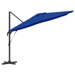Parasolar cantilever Roma Albastru Azure 286x285x265 cm din aluminiu GartenMobel Dekor