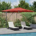 Umbra Parasol Cantilever Roma cu LED-uri - , Terracotta, 286 x 285 x 270 cm, Aluminiu GartenMobel Dekor