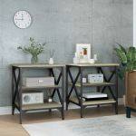 Mese laterale 2 buc. stejar sonoma 40x42x50 cm lemn compozit GartenMobel Dekor