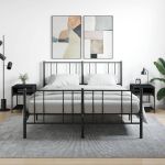 Noptiere, 2 buc., negru, 40x41x50 cm, lemn compozit GartenMobel Dekor