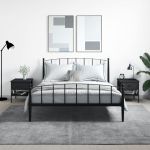 Noptiere, 2 buc., negru, 40x42x45 cm, lemn compozit GartenMobel Dekor