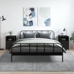 Noptiere, 2 buc., negru, 40x42x60 cm, lemn prelucrat GartenMobel Dekor