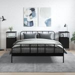 Noptiere, 2 buc., negru, 41x31x80 cm, lemn prelucrat GartenMobel Dekor