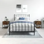 Noptiere, 2 buc., stejar fumuriu, 34x35,5x45 cm, lemn compozit GartenMobel Dekor