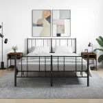 Noptiere, 2 buc., stejar fumuriu, 40x41x50 cm, lemn compozit GartenMobel Dekor