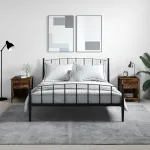 Noptiere, 2 buc., stejar fumuriu, 40x42x50 cm, lemn compozit GartenMobel Dekor