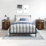 Noptiere, 2 buc., stejar fumuriu, 40x42x60 cm, lemn prelucrat GartenMobel Dekor