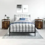 Noptiere, 2 buc., stejar fumuriu, 40x42x60 cm, lemn prelucrat GartenMobel Dekor