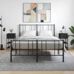 Noptiere, 2 buc., negru, 34x36x70 cm, lemn compozit GartenMobel Dekor