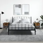 Noptiere, 2 buc., stejar fumuriu, 40x42x45 cm, lemn compozit GartenMobel Dekor