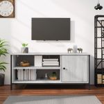 Comodă TV, gri sonoma, 100x40x45 cm, lemn prelucrat GartenMobel Dekor