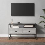 Comodă TV, gri sonoma, 80x35x45 cm, lemn prelucrat GartenMobel Dekor