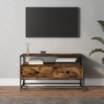 Comodă TV, stejar afumat, 80x35x45 cm, lemn prelucrat GartenMobel Dekor