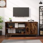 Comodă TV, stejar fumuriu, 100x40x45 cm, lemn prelucrat GartenMobel Dekor