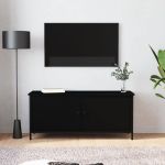 Comodă TV cu uși, negru, 102x35x45 cm, lemn prelucrat GartenMobel Dekor