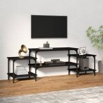 Dulap TV, negru, 157x35x52 cm, lemn prelucrat GartenMobel Dekor