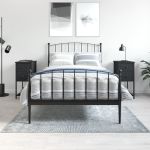 Noptiere, 2 buc., negru, 32x42x70 cm, lemn compozit GartenMobel Dekor