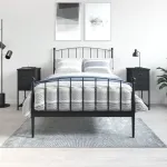 Noptiere, 2 buc., negru, 32x42x70 cm, lemn compozit GartenMobel Dekor