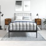 Noptiere, 2 buc., stejar fumuriu, 32x42x70 cm, lemn compozit GartenMobel Dekor