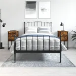 Noptiere, 2 buc., stejar fumuriu, 32x42x70 cm, lemn compozit GartenMobel Dekor