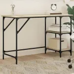 Birou, stejar sonoma, 120x50x75 cm, metal și lemn prelucrat GartenMobel Dekor