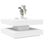 Măsuță cafea rotativă 360 grade, alb 70x70x34,5 cm GartenMobel Dekor