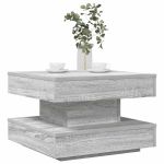 Măsuță cafea rotativă 360 grade, sonoma gri 50x50x34,5 cm GartenMobel Dekor
