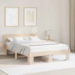 Cadru de pat cu headboard Maro 150 x 200 cm Lemn de brad solid GartenMobel Dekor