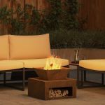 Grătar 50 x 50 x 40 cm din oțel corten GartenMobel Dekor