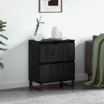 Bufet cu depozitare cu ușă Negru 60 x 35 x 70 cm Lemn compozit GartenMobel Dekor