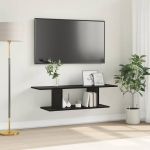 Cabinet TV cu raft cu depozitare Negru 103 x 30 x 26.5 cm Lemn compozit GartenMobel Dekor