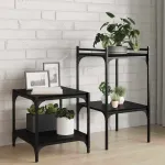 Panouri pentru bibliotecă - 4 bucăți, stejar negru, 40x40x1.5 cm, din lemn prelucrat. GartenMobel Dekor