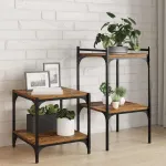 Set 4 plăci de raft - Lemn vechi - 40x40x1.5 cm - Din lemn prelucrat GartenMobel Dekor