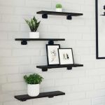Set de 4 plăci de raft , Stejar Negru, 40x10x1.5 cm, din lemn prelucrat. GartenMobel Dekor