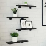 Set de 4 plăci de raft , Stejar Negru, 40x10x1.5 cm, din lemn prelucrat. GartenMobel Dekor
