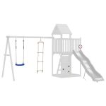 Leagăn cu scară din frânghie și pietre de cățărare, albastru PE GartenMobel Dekor