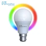 Bec inteligent LED Wireless Homeflow B-5006, B22, 9W (60W), 806lm, RGB, dimabil, Control de pe telefonul mobil SmartElectro IntelligentHouse