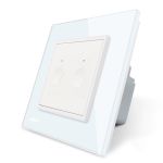 Intrerupator dublu cap scara / cap cruce wireless Livolo din sticla, Serie noua SmartElectro IntelligentHouse