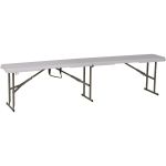 Banca pliabila pentru evenimente si catering, 183x28x43 cm, din HDPE si otel, alb Household NewTrend