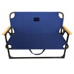 Bancuta pliabila dubla pentru terasa si gradina, structura metalica, 109x64x67 cm, albastru Household NewTrend