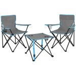 Set masa pliabila cu 2 scaune, structura metalica, husa transport, 47x47x45 cm, gri Household NewTrend