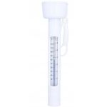 Termometru plutitor pentru piscina, cu snur de prindere si scala dubla, 18,5 cm, alb Household NewTrend
