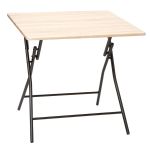 Masa pliabila 5Five patrata pentru 4 persoane, MDF si otel, 80x80x75 cm, bej Household NewTrend